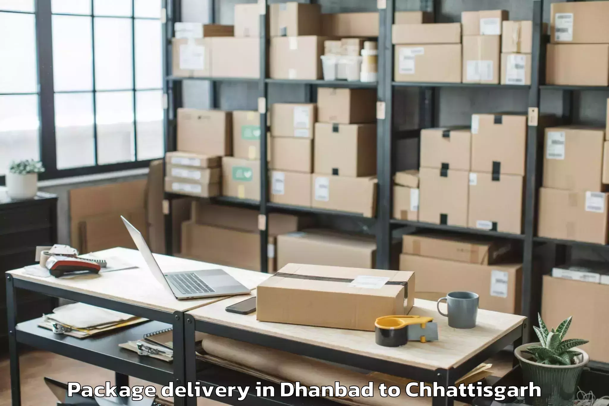 Dhanbad to Gunderdehi Package Delivery Booking